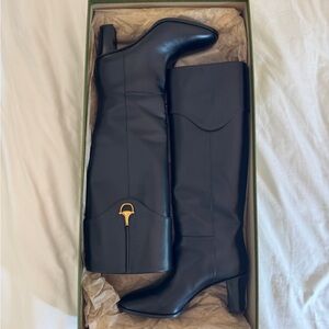 Gucci Horsebit 75 Leather Knee-high Boots